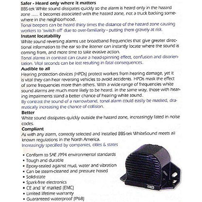 BBS-Tek A0935 - Alarma de respaldo (97 DB, 12-24 VDC)