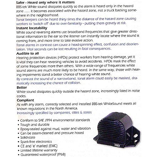 BBS-Tek A0935 - Alarma de respaldo (97 DB, 12-24 VDC)