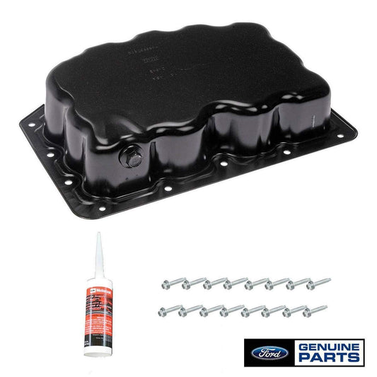 Kit de actualización de sartén de aceite de acero OEM con pernos y RTV compatible con Ford 6.7 Powersroke Diesel F-250 F-350 2011-2016