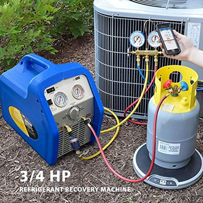 VIVOHOME Máquina de recuperación de refrigerante portátil de 110-120 V CA 60 Hz 3/4 HP de un solo cilindro