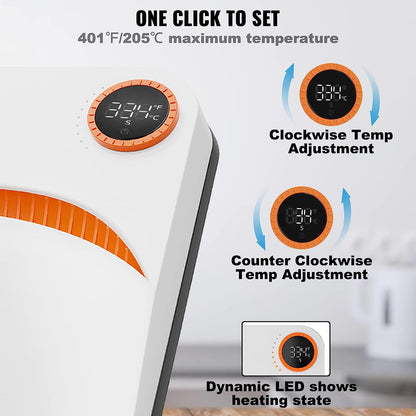 VEVOR Heat Press Machine,10x12inches Portable Shirt Printing Multifunctional Sublimation Transfer Heat Press Machine Teflon Coated, Easy Iron-on Press for T-Shirts/Pillows/Bags/HTV Vinyl Projects