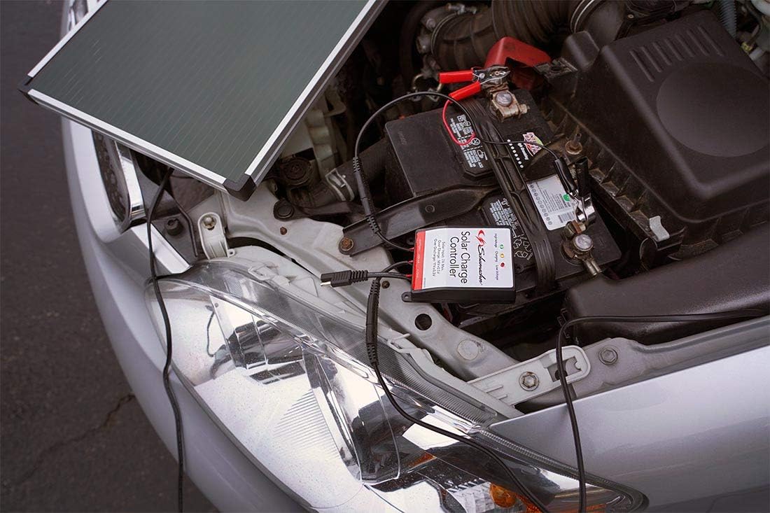 Schumacher SP-1500 - Cargador de batería solar / Mantenedor con controlador de carga solar de 15 W