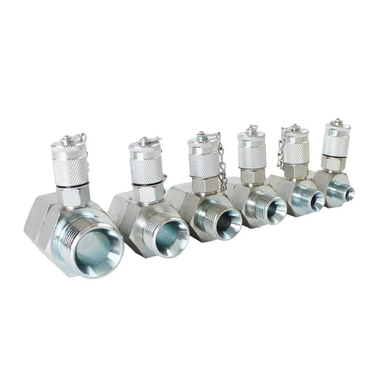 BSPP Paquete de 6 camisetas hidráulicas giratorias con conector en T hidráulico BSPP Tester Tee Coupling Set para Excavadora Maquinaria de Construcción Sistema Hidráulico