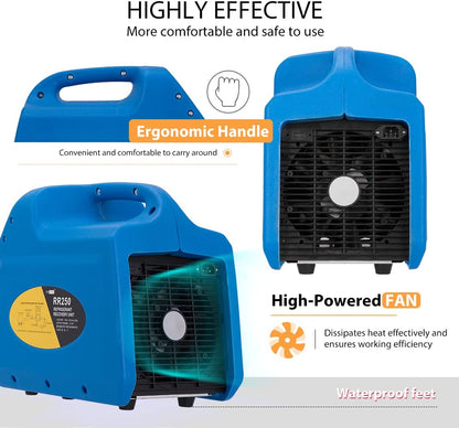 VIVOHOME Máquina de recuperación de refrigerante portátil de 110-120 V CA 60 Hz 3/4 HP de un solo cilindro