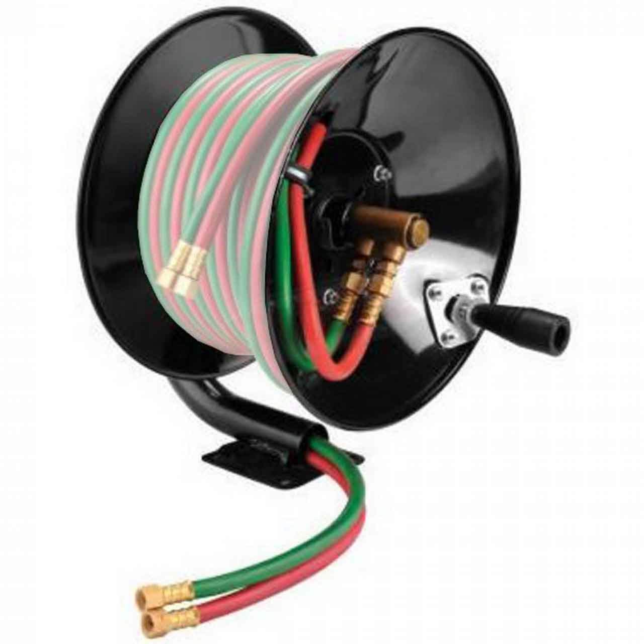 Weldcote HRMWOT - Carrete de manguera manual para manguera de gas doble de 100 pies
