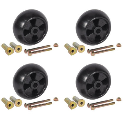 (4) Ruedas de cubierta con kits de hardware para John Deere 37 y 757 ZTrak con cubierta de 60 pulgadas