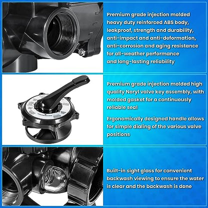 E-cowlboy para Hayward SPX0710X32 Soporte lateral de válvula multipuerto