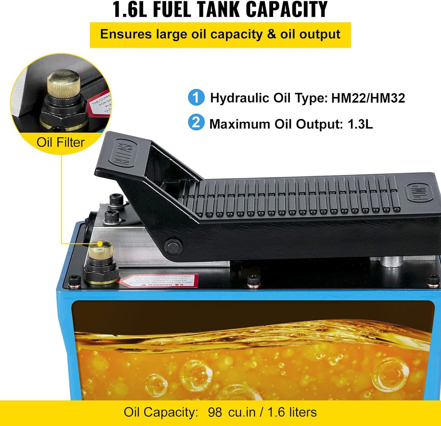 Mophorn Air Hydraulic Pump 10000 PSI NAP-002