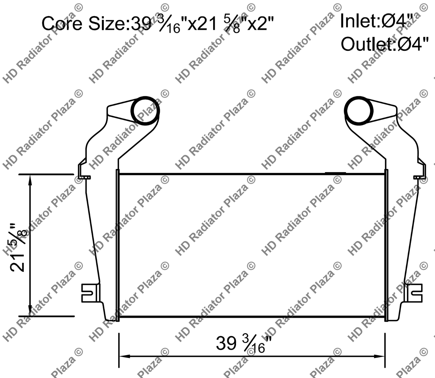 Charge Air Cooler For 90-94 Kenworth C500 KW13C 39 3/16" x 21 5/8" New