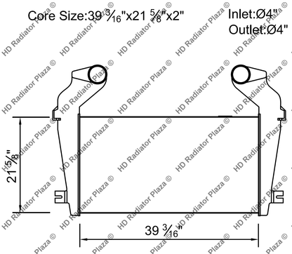 Charge Air Cooler For 90-94 Kenworth C500 KW13C 39 3/16" x 21 5/8" New