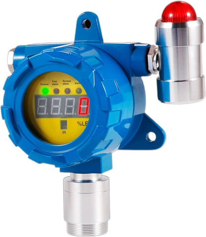 EX LEL Detector de gas – Soporte industrial de pared para monitoreo continuo | A prueba de explosiones | Alarmas de sonido y luz | Salida de relé | 0-100% LEL