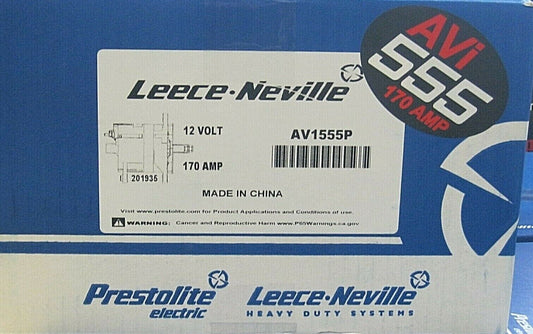 OVERSTOCK LEECE - NEVILLE 170 amp 12 volts P MOUNT ALTERNATOR AV1555P