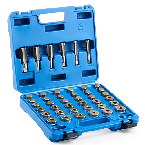 Orion Motor Tech Store Kit de Reparación de Tapones de Drenaje de Aceite de 150 Piezas, kit de Reparación de Roscas de Bandeja de Drenaje de Aceite Métrico de 150 Piezas con Arandelas de Aplastamiento