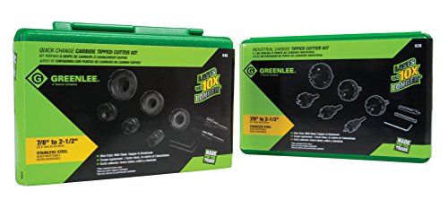 Greenlee - Cortador de carburo, Qck Chnge, 8Pc, fabricación de agujeros (648)