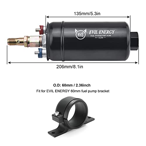 EVIL ENERGY External Inline Fuel Pump Electric 300LPH High Flow 12V Universal