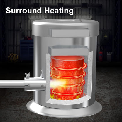 Nelyrho Kit de horno de fusión de propano de 44.1 lbs con dos pinzas de crisol, fundición de acero inoxidable completo, antorcha Klin de fundición de oro, plata, cobre, aluminio, reciclaje de metal a 2700 ℉