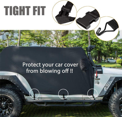 Cab Cover 8221537 Car Cover for Jeep Wrangler JK JKU JL JLU 2007-2020 4 Door - 300D Oxford Sun Shade Car Cover Door & Hard top Off