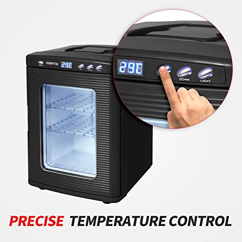 RYFT Incubadoras para incubar huevos, incubadora portátil de laboratorio científico de reptiles de 25 litros con calefacción y enfriamiento de 41.0 °F-140.0 °F, 12 V/110 V para reptiles pequeños (negro)