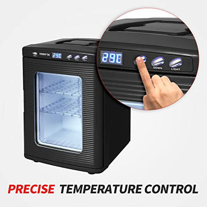 RYFT Incubadoras para incubar huevos, incubadora portátil de laboratorio científico de reptiles de 25 litros con calefacción y enfriamiento de 41.0 °F-140.0 °F, 12 V/110 V para reptiles pequeños (negro)