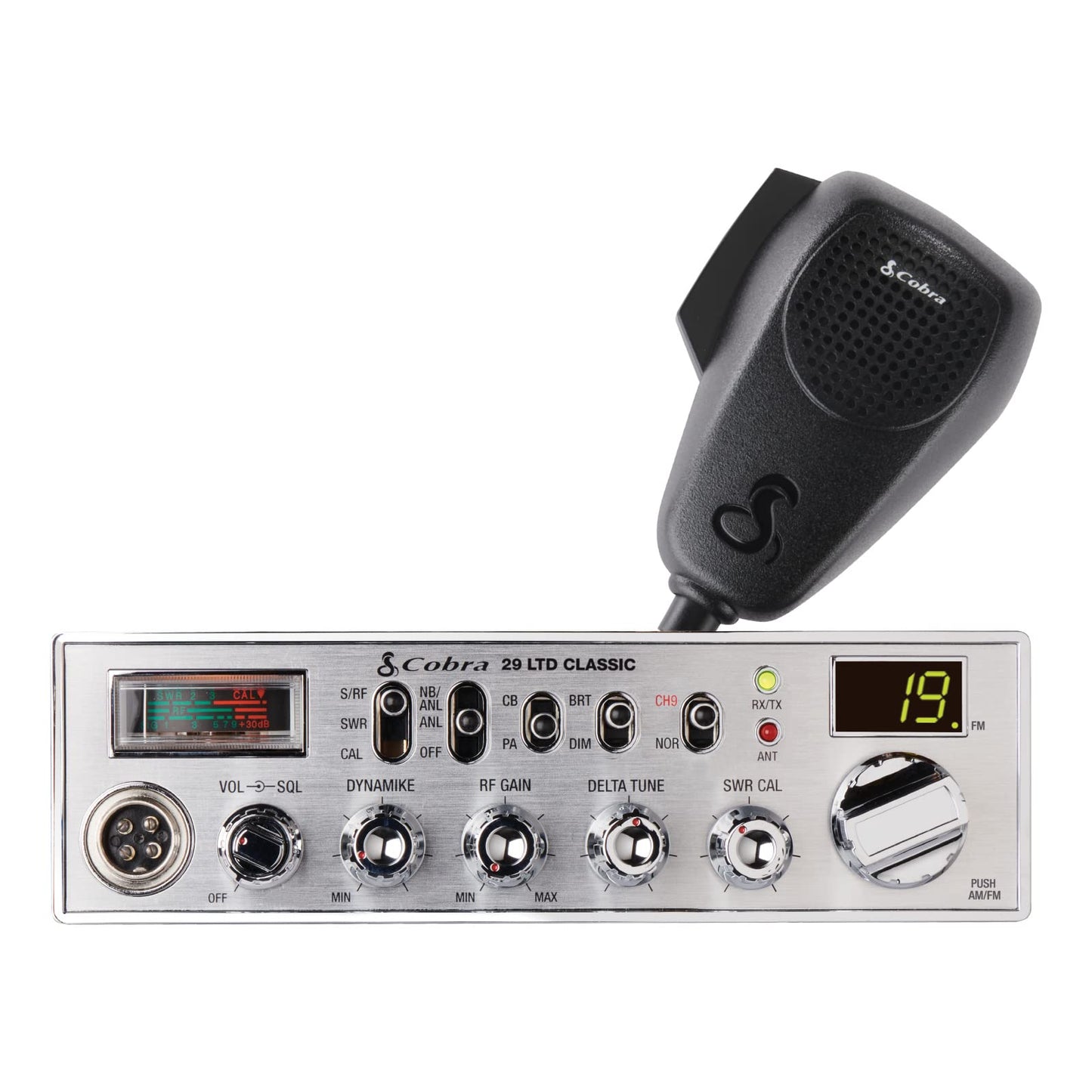 Cobra Radio CB profesional 29 LTD - Radio de emergencia fácil de operar, canal instantáneo 9, salida de 4 W, 40 canales completos, receptor ajustable y calibración SWR, acceso AM/FM de doble modo, negro