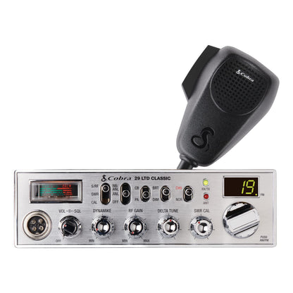 Cobra Radio CB profesional 29 LTD - Radio de emergencia fácil de operar, canal instantáneo 9, salida de 4 W, 40 canales completos, receptor ajustable y calibración SWR, acceso AM/FM de doble modo, negro