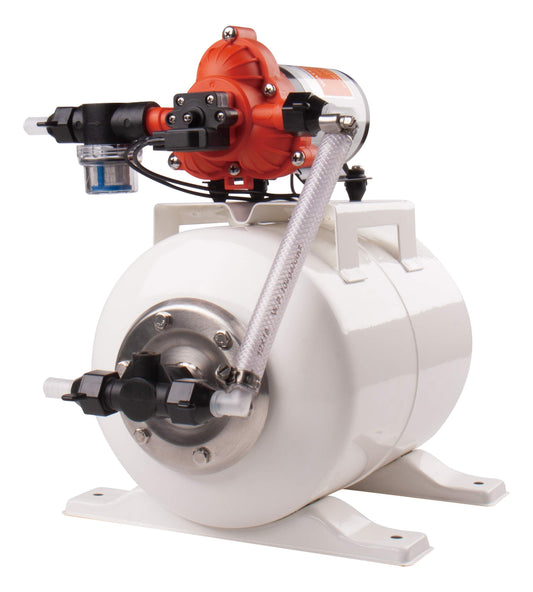 SEAFLO Bomba de presión de agua industrial de la serie 33 y sistema de tanque acumulador con enchufe de alimentación – 115 V CA, 3,3 GPM, 45 PSI, tanque de 2 galones