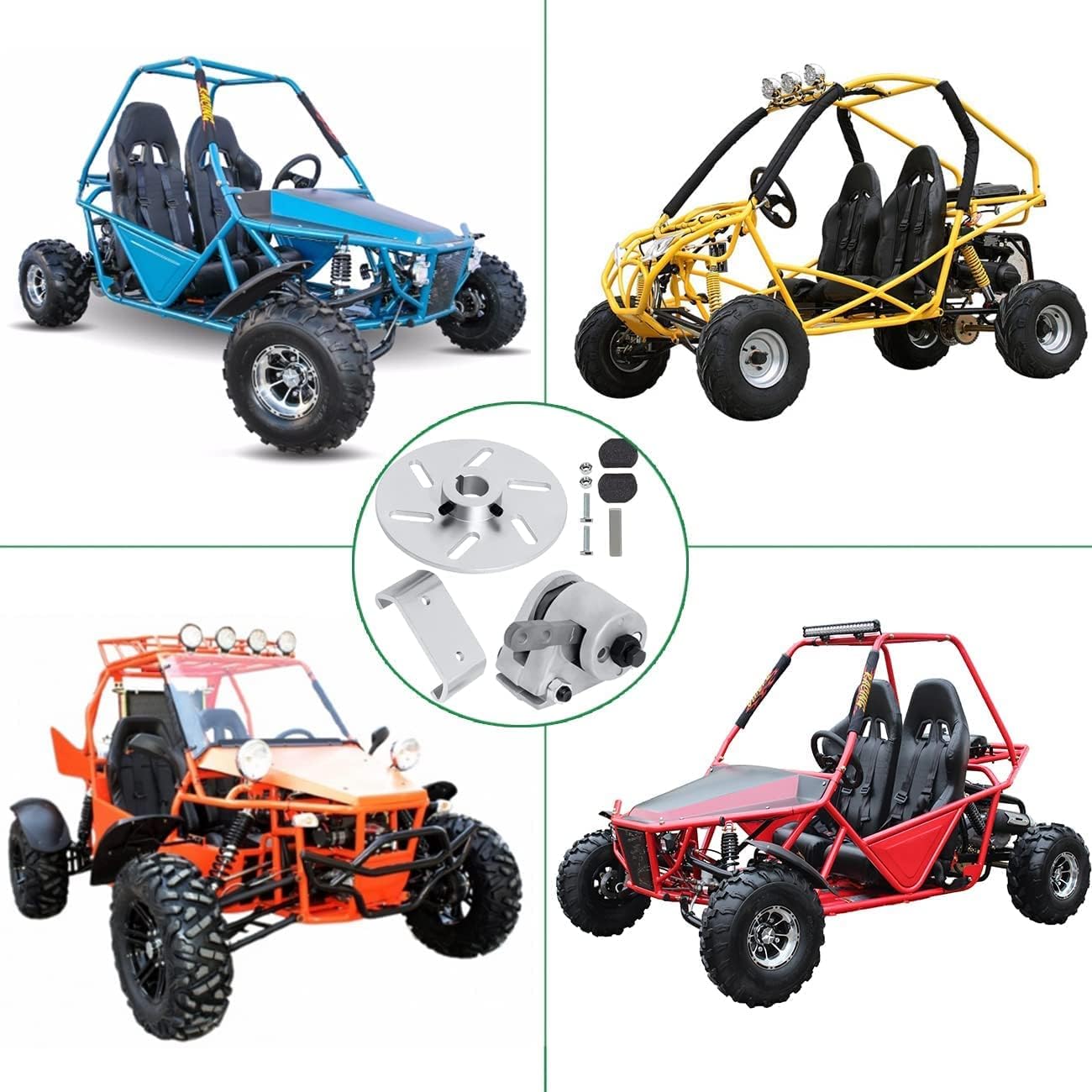 Pinza de freno Go Kart y pieza de disco compatible con Mancoo, Yerf- Dogg, Predatorr 212cc. Disco de orificio de 1 pulgada y pinza de freno mecánica, sistema de freno Go Kart