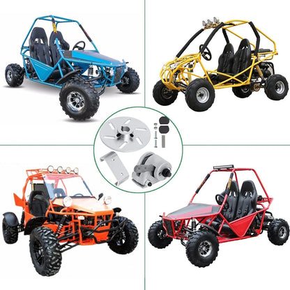 Pinza de freno Go Kart y pieza de disco compatible con Mancoo, Yerf- Dogg, Predatorr 212cc. Disco de orificio de 1 pulgada y pinza de freno mecánica, sistema de freno Go Kart