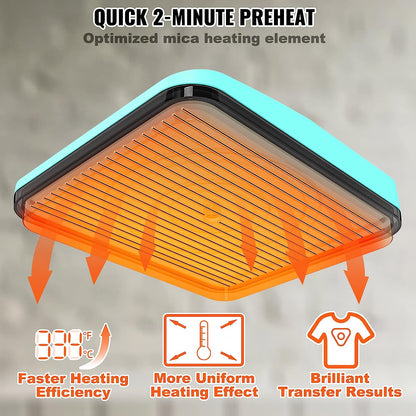 VEVOR Heat Press Machine,10x12inches Portable Shirt Printing Multifunctional Sublimation Transfer Heat Press Machine Teflon Coated, Easy Iron-on Press for T-Shirts/Pillows/Bags/HTV Vinyl Projects