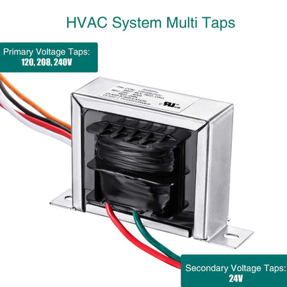 Transformador de control 40 VA, primario 120, 208, 240 V secundario 24 V, horno HVAC multigrifo (paquete de 1)