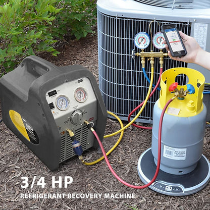 VIVOHOME Máquina de recuperación de refrigerante portátil de 110-120 V CA 60 Hz 3/4 HP de un solo cilindro