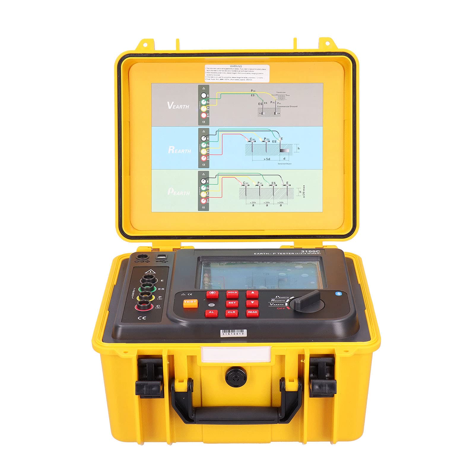 Probador de Resistividad de Suelo Eujgoov ETCR3100C, Medidor de Resistencia de Tierra Digital EE. UU. CA 100‑240 V