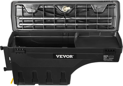 VEVOR Truck Bed Storage Box, Swing Case Fits Ford F-150 2015-2021, Passenger Side, Lockable Wheel Well Tool Box with Password Padlock, Waterproof and Durable ABS Tool Box