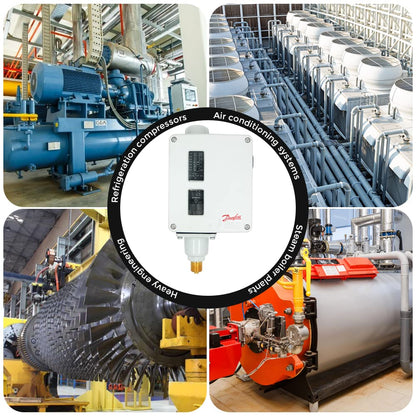 Danfoss - Interruptor de presión (rango: 3 a 40 PSI) con conexión de presión de 3/8 G para automóviles, calderas, turbina de vapor, bombas, HVAC, refrigeración marina. Modelo: RT-116 (paquete de 2)