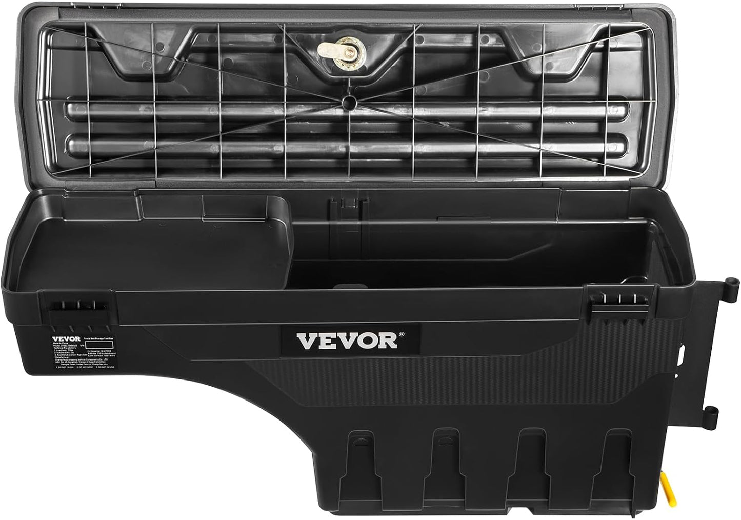 VEVOR Truck Bed Storage Box, Swing Case Fits Ford F-150 2015-2021, Passenger Side, Lockable Wheel Well Tool Box with Password Padlock, Waterproof and Durable ABS Tool Box