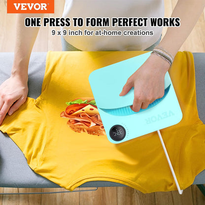 VEVOR Heat Press Machine,10x12inches Portable Shirt Printing Multifunctional Sublimation Transfer Heat Press Machine Teflon Coated, Easy Iron-on Press for T-Shirts/Pillows/Bags/HTV Vinyl Projects