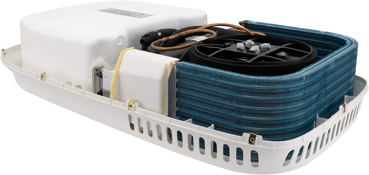 RecPro Aire acondicionado RV de bajo perfil 9.5K sin conductos | CA silenciosa | Solo refrigeración | Unidad de CA RV | Aire acondicionado para caravana (negro)