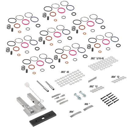 Kit de reconstrucción de inyector Powerstroke de 7,3 L 1833564C92 inyector Tune Up Shim Kit con junta tórica abrazadera de vice y herramientas especiales y resortes para inyectores Powerstroke HEUI de 7,3 L
