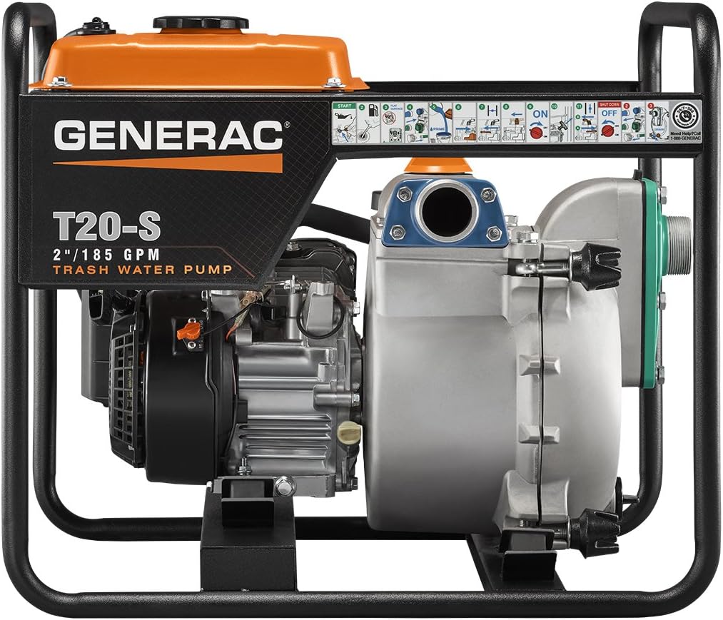 Generac Bomba de agua química C20 de 2 pulgadas, solución duradera, potente y fácil de usar para diversas necesidades de bombeo