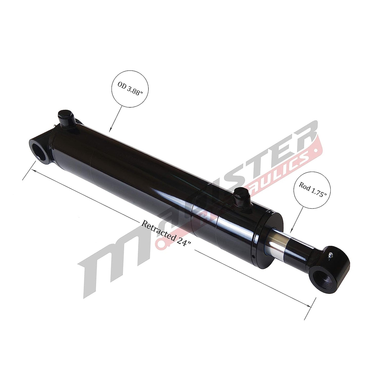 Cilindro hidráulico soldado Magister Hydraulics, tubo cruzado de doble acción, 4x4