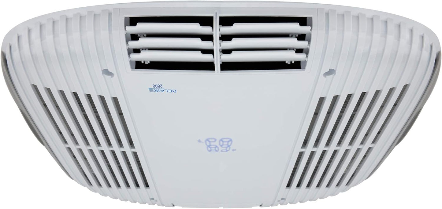 RecPro Aire acondicionado RV de bajo perfil 9.5K sin conductos | CA silenciosa | Solo refrigeración | Unidad de CA RV | Aire acondicionado para caravana (negro)