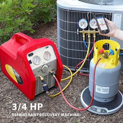 VIVOHOME Máquina de recuperación de refrigerante portátil de 110-120 V CA 60 Hz 3/4 HP de un solo cilindro