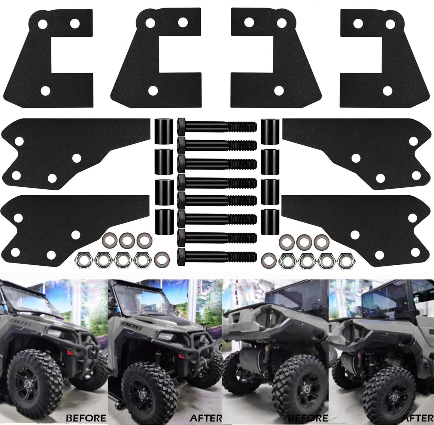 Kit de elevación delantera y trasera de 3 pulgadas para Polaris Ranger Fullsize 570/Fullsize 570 XP/XP 900/XP 900 CREW/XP 1000/XP 1000 CREW/1000 Diesel/1000 Diesel CREW UTV Kit de elevación completa