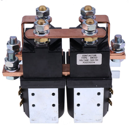 Solarhome Nuevo contactor de inversión de solenoide SW202 compatible con Albright Electric 24V 400A Albright 72V 80V bobina 400A Contactor de inversión Carrito de golf Manipulación de materiales de vehículos eléctricos