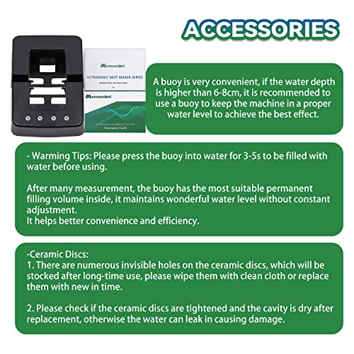 Mxmoonant - Máquina de niebla ultrasónica de 10 cabezales, 7000 ml/h, fuente de agua, máquina de niebla para estanque, atomizador cuadrado, humidificador de aire con flotador para estanque, acuario, rocalla