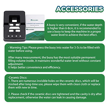 Mxmoonant - Máquina de niebla ultrasónica de 10 cabezales, 7000 ml/h, fuente de agua, máquina de niebla para estanque, atomizador cuadrado, humidificador de aire con flotador para estanque, acuario, rocalla