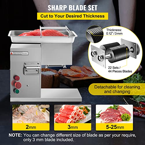 Máquina cortadora de carne comercial (1102 LB/H 800W) 110v