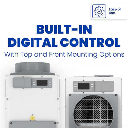AprilAire E100 Pro - Deshumidificador para toda la casa de 100 pintas + AprilAire modelo 76 paquete de control de deshumidificador digital para todo el hogar, comercial hasta 5.500 sq. pies para sótano, espacio de arrastre