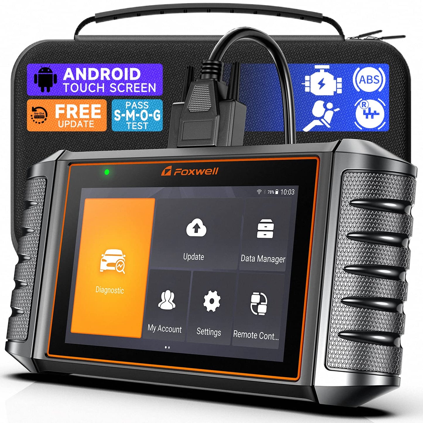 FOXWELL NT706 OBD2 - Escáner ABS SRS Airbag Scan herramienta - 2023 Elite Check Engine Code Reader Automotive Transmission Diagnostic Car Scanner para todos los coches [Actualización gratuita WiFi, monitor de batería]