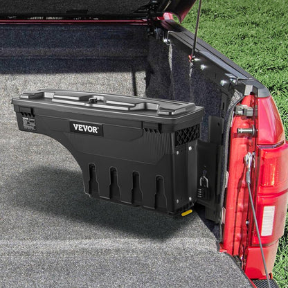 VEVOR Truck Bed Storage Box, Swing Case Fits Ford F-150 2015-2021, Passenger Side, Lockable Wheel Well Tool Box with Password Padlock, Waterproof and Durable ABS Tool Box